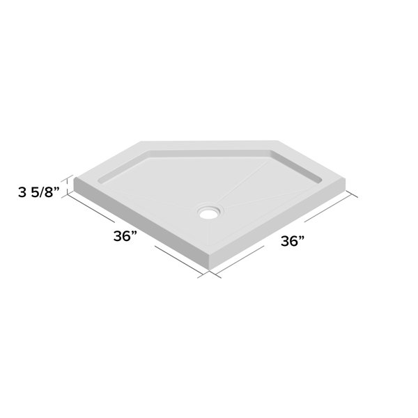 Hazelwood Home 36" x 36" NeoAngle Single Shower Base Wayfair